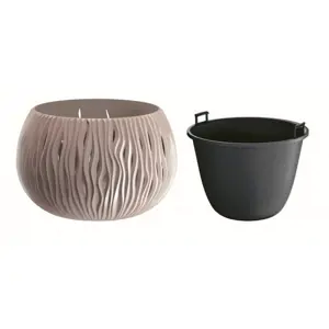 Květináč s vkladem SANDY BOWL mocca 18cm