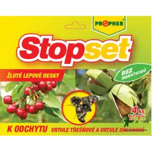 Stopset desky žluté na vrtuli třešňovou a ořechovou 20x20cm (4 ks)