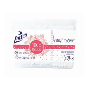 Linteo papírové vatové tyčinky 100% natural box 200ks