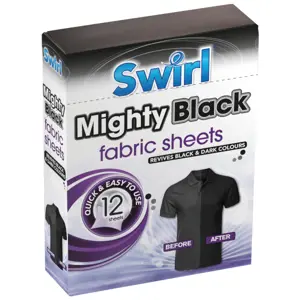 Swirl Mighty Black Černé prádlo ubrousky do pračky 12 ks