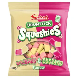 Swizzels Squashies anglické žvýkací bonbóny Rebarborový pudink 120g