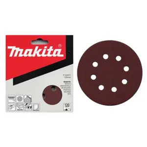 10x Brusný papír Makita 125 mm, K120 P-43577