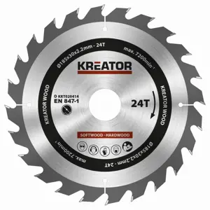 Pilový kotouč na dřevo Kreator 185 mm 24T KRT020414