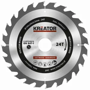 Pilový kotouč na dřevo Kreator 190 mm 24T KRT020416