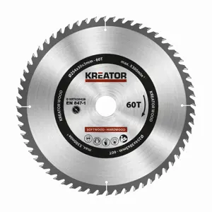 Pilový kotouč na dřevo Kreator  254mm 60T KRT020428