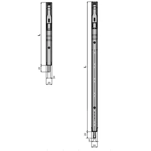 Fapim 3720B černá - zástrč do profilu překlápěcí, rozměry 220x20x8,3 mm