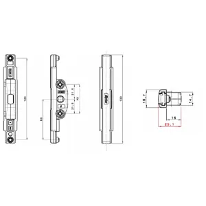 Fapim / Wicona  převod pro kliku, rozteč 43 mm