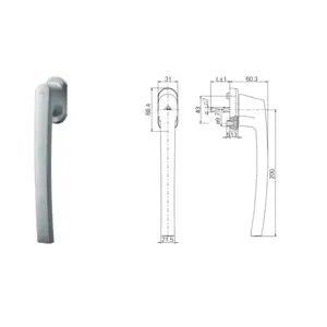 KLIKA PRO VÝKLOPNĚ-POSUVNÁ OKNA A BALKONOVÉ DVEŘE délka 200 mm Barva: Titan