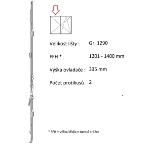 ROTO NX  Štulpový převod konstantní Velikost: Gr. 1290, FFH 1201-1400