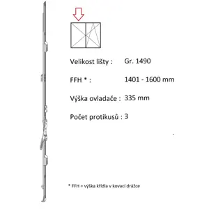 ROTO NX  Štulpový převod konstantní Velikost: Gr. 1490, FFH 1401-1600