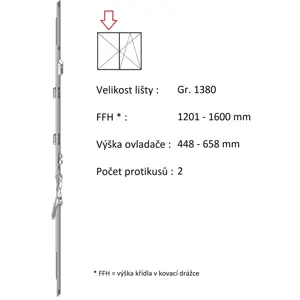 ROTO NX - Štulpový převod variabilní Velikost: Gr. 1380, FFH 1201-1600