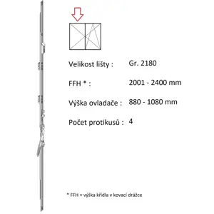 ROTO NX - Štulpový převod variabilní Velikost: Gr. 2180, FFH 2001-2400