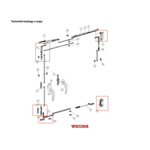 Sada kování WICONA pro systém WICLINE 70E Levý/Pravý: Pravá