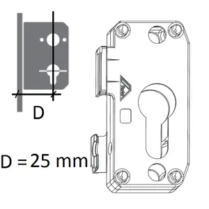 Skříň zámku ROTO NX Dorn (v mm): 25