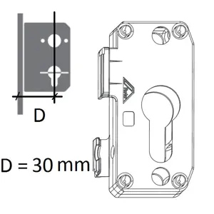 Skříň zámku ROTO NX Dorn (v mm): 30