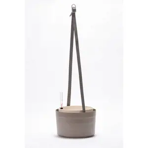 Plastia Berberis závěsný květináč 26 cm - taupe béžová 26 cm 26 cm